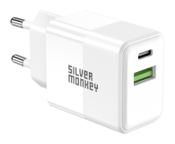 Silver Monkey Ładowarka sieciowa 20W USB-C PD, USB-A QC - 603413 - zdjęcie 1